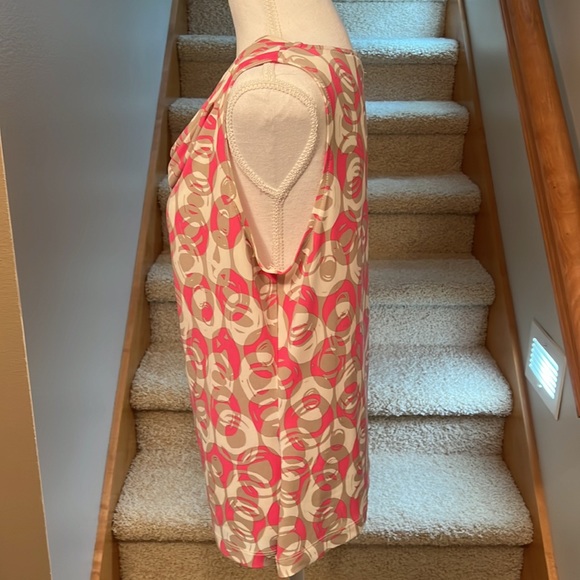 New Calvin Klein Pink and Cream Draped Neck Tank Blouse- L - Picture 3 of 3